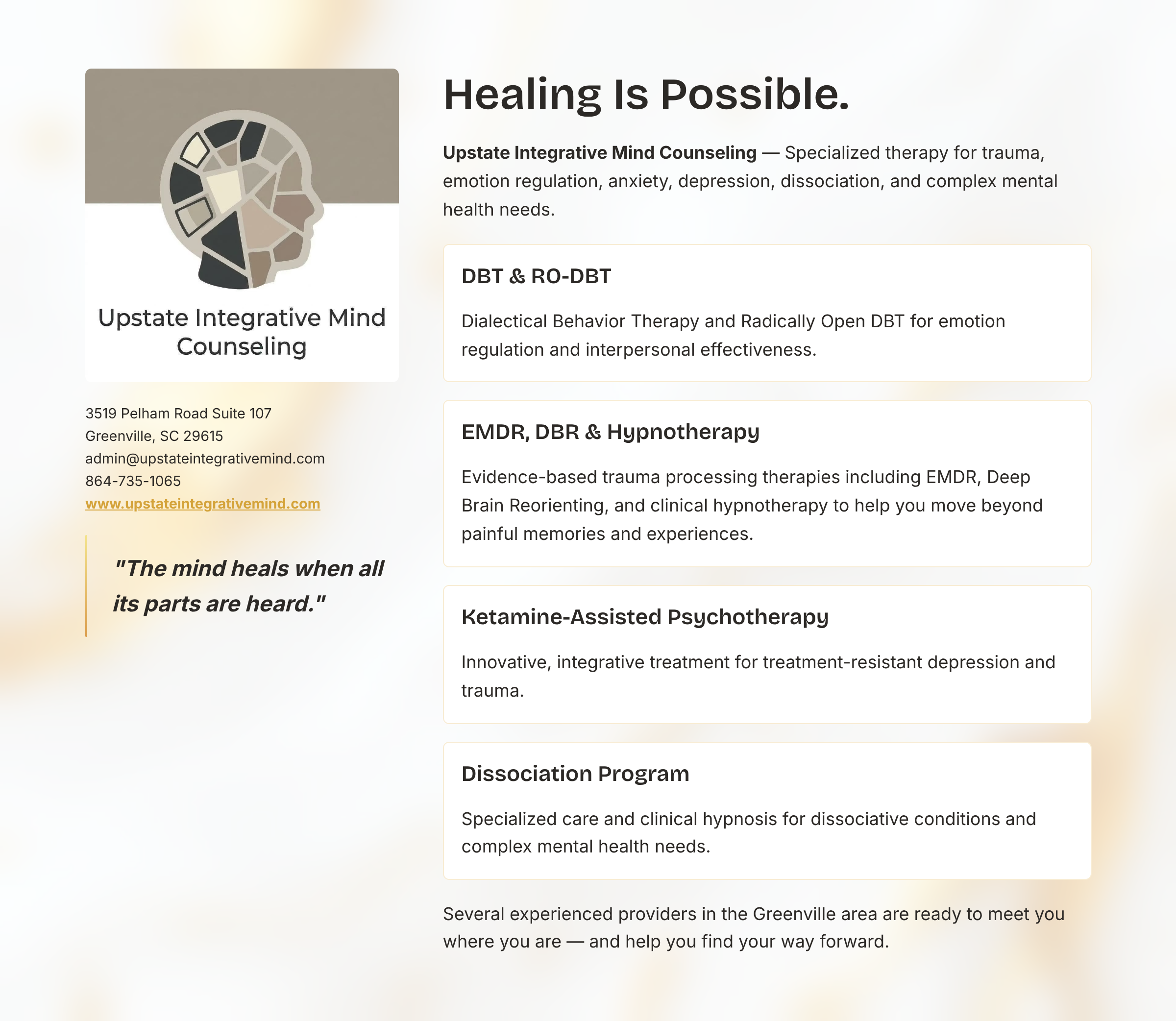 Upstate Integrative Mind Counseling 