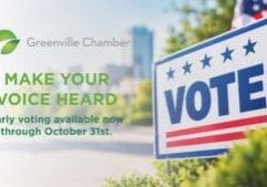 Voting sign with header Make Your Voice Heard - Early Voting available now through October 31st.